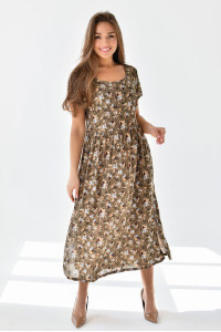 Платье женское "Фиджи" штапель (р-ры: 46-64) коричневый