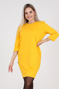 Платье женское П145 футер с лайкрой (р-ры: 44-60) светлая горчица