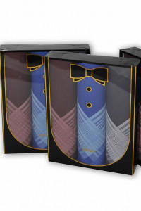 Мужские носовые платки "Etnica" Пд13д диз.625-01 в подарочной коробке темные с полосками - 3 шт.