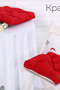 Набор подушек декоративных для стула файбер "Грета" красный 2 шт.