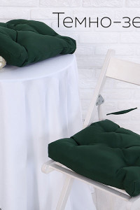 Набор подушек декоративных для стула файбер "Грета" темно-зеленый 2 шт.
