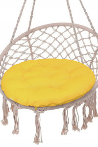 Подушка декоративная круглая для кресла файбер "Грета" желтый
