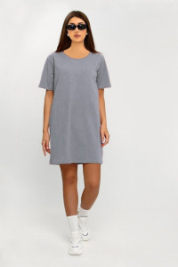 Платье-футболка женское П 136-6 кулирка с лайкрой (последний размер) серый 54