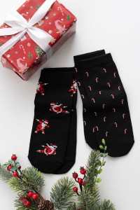 Носки мужские "Новогодние" красный - упаковка 2 пары