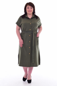 Платье женское Ф156в плательная ткань (последний размер) хаки 54