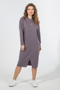 Платье женское "Спортикс-1" футер 2-х нитка карде (р-ры: 44-56) серый