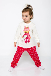Пижама детская "Уют-1" кулирка (р-ры: 92-122) молочный-красный