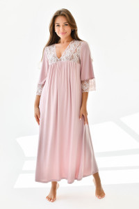 Сорочка женская "Летиция" вискоза с кружевом (р-ры: 48-66) розовый