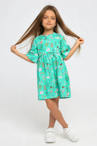 Платье детское "Рози-3" кулирка (р-ры: 92-134) бирюзовый