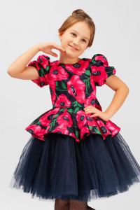 Платье детское SP2010 атлас стрейч (р-ры: 122-146) малиновый