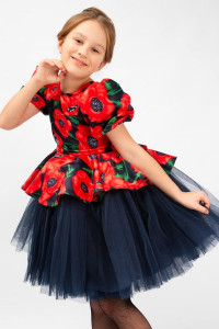 Платье детское SP2010 атлас стрейч (р-ры: 122-146) красный