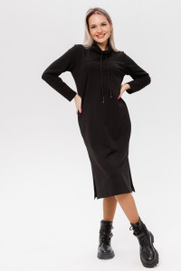 Платье женское П178 футер 2-х нитка пенье (р-ры: 44-60) черный