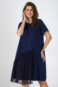 Платье женское "Джаззи-2" кулирка с лайкрой (р-ры: 48-58) темно-синий
