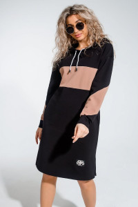 Толстовка-платье женское "Джайв" футер 2-х нитка с лайкрой (последний размер) мокко 54