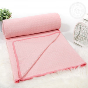 Одеяло-покрывало стеганое хлопок "Соты" розовый
