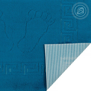 Коврик для ног махровый на резиновой основе "Ножки" синий