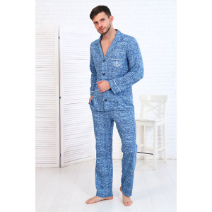 Пижама мужская 9194в кулирка (р-ры: 46-60) синий