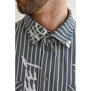 Рубашка мужская "Принт" 2101-К кулирка (р-ры: 46-60) серый
