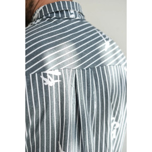 Рубашка мужская "Принт" 2101-К кулирка (р-ры: 46-60) серый