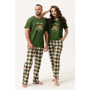 Пижама мужская "Вечеринка" 2149-К трикотаж (р-ры: 48-58) зеленый
