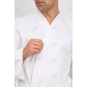 Халат мужской вафельный кимоно (р-ры: 48-62) белый