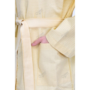 Халат мужской вафельный кимоно (р-ры: 48-62) кремовый