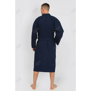 Халат мужской вафельный кимоно (р-ры: 48-62) синий