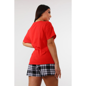 Пижама женская №88043 кулирка (р-ры: 42-58) красный