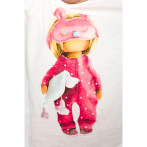 Пижама детская "Уют-1" кулирка (р-ры: 92-122) молочный-красный