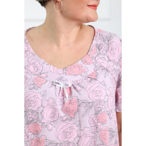 Пижама женская "Марта" кулирка (р-ры: 50-72) розовые розы