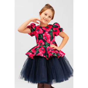 Платье детское SP2010 атлас стрейч (р-ры: 122-146) малиновый