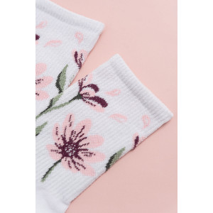 Носки женские "Цветы" - упаковка 2 пары розовый