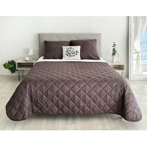 Набор для сна с одеялом КМ-021 коричневый-белый
