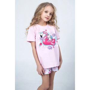 Пижама детская "Happy фламинго" кулирка (р-ры: 32-38)