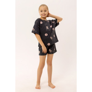 Пижама детская "Сновидения" ФЛ-15 кулирка (р-ры: 110-152) темно-серый