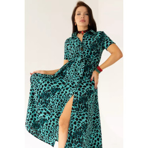 Платье женское П 315-1 прада (р-ры: 42-58) зеленый леопард