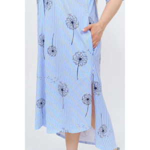 Платье-рубашка женское "Белль" 1289 кулирка (р-ры: 44-58) голубой