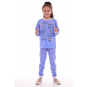 Пижама детская 7254 футер с начёсом (р-ры: 30-34) голубой