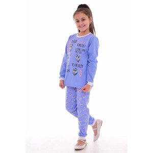 Пижама детская 7254 футер с начёсом (р-ры: 30-34) голубой