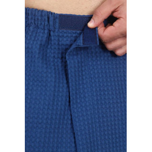 Полотенце-накидка вафельная мужская однотонная с вышивкой (р-ры: 44-52) синий
