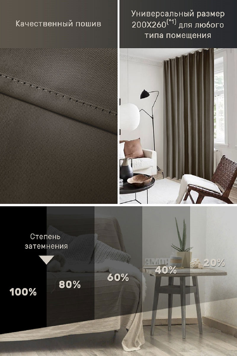 Штора блэкаут №59532 темно-серый – купить за 2680 руб. в интернет ...