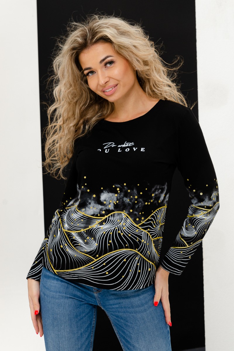 Туника женская №67085 кулирка с лайкрой пенье (р-ры: 42-62) черный ...