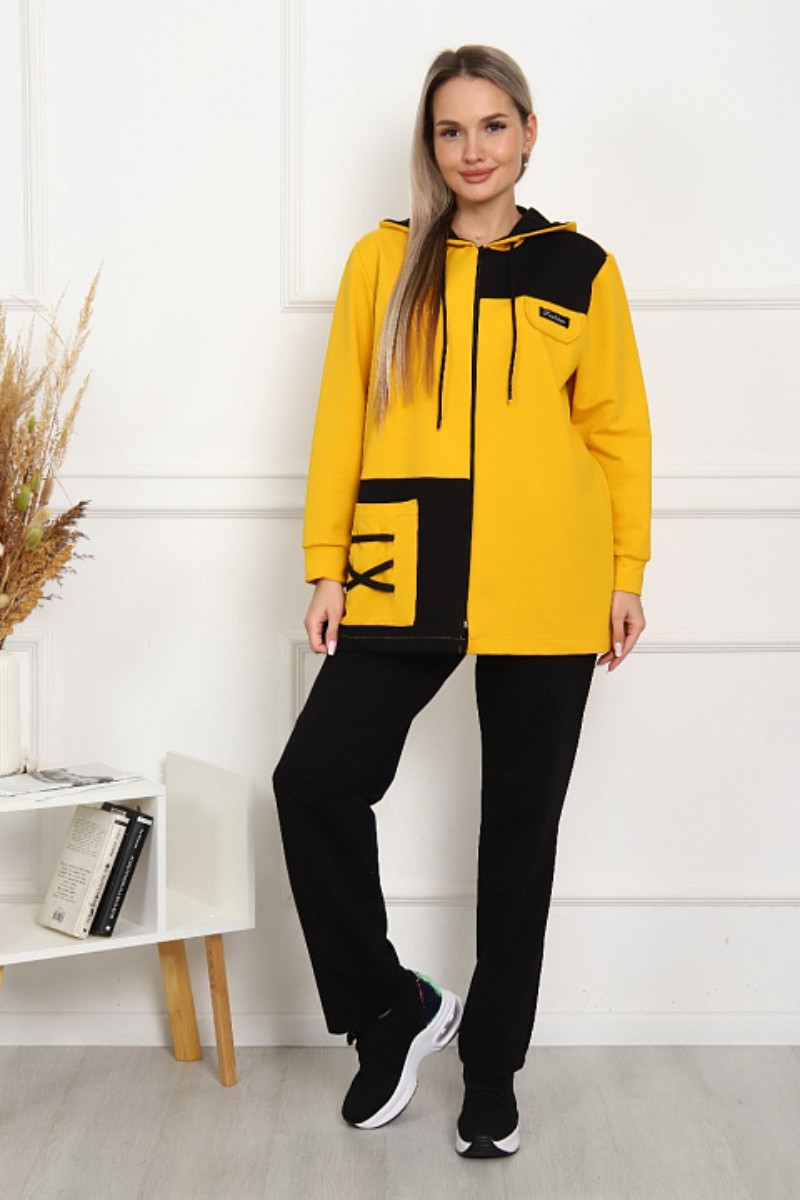 Костюм двойка женский "Фемида" С-5251 футер (р-ры: 52-62) желтый ...