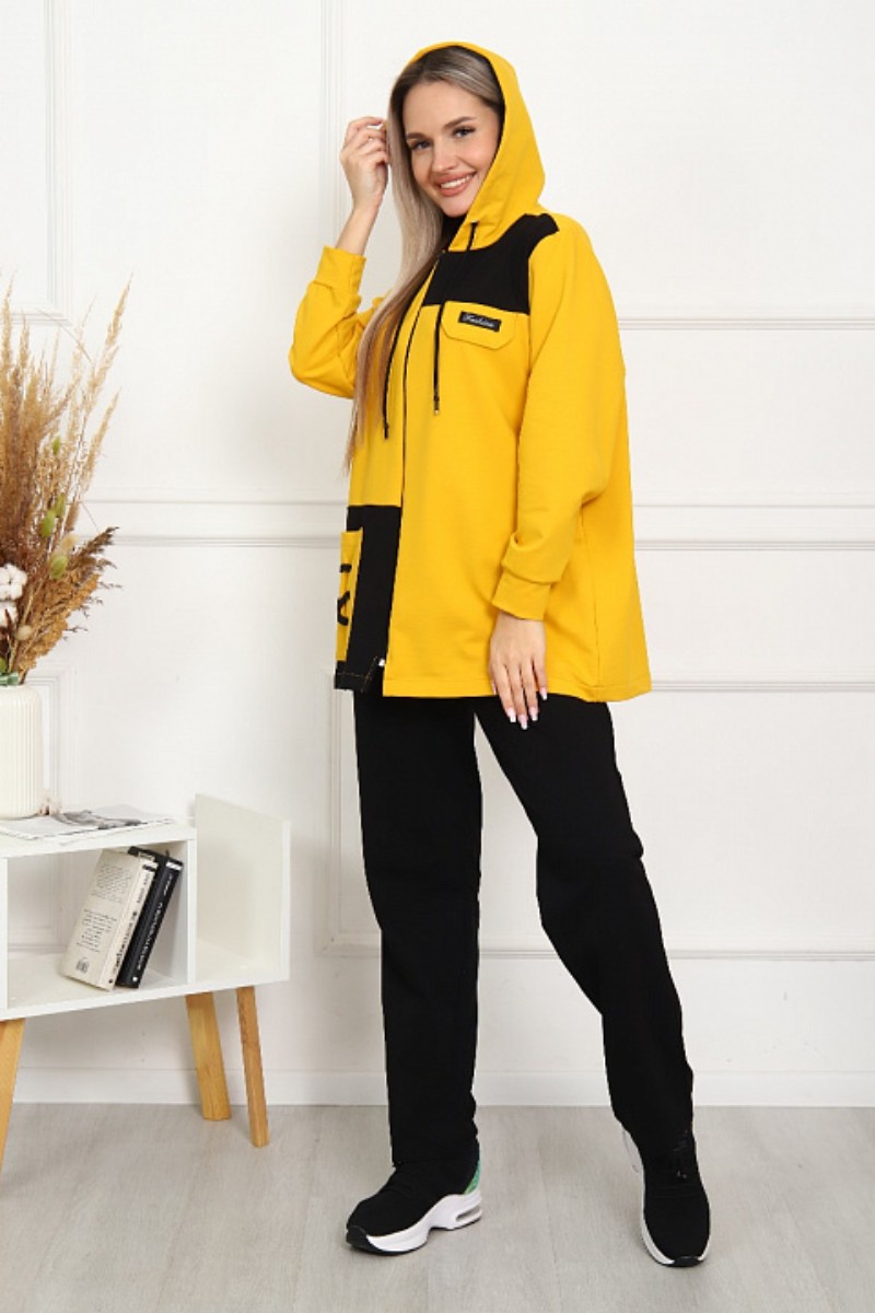 Костюм двойка женский "Фемида" С-5251 футер (р-ры: 52-62) желтый ...