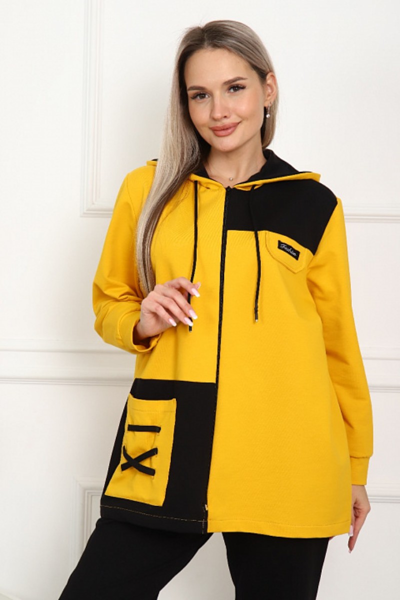 Костюм двойка женский "Фемида" С-5251 футер (р-ры: 52-62) желтый ...