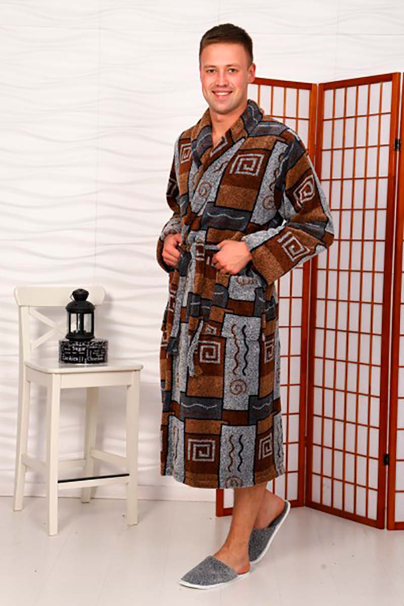 50 цвет индиго, ут-0013448. халат мужской велсофт. мужские халаты из велсофта. халат велсофт мужской меланж хв-004- греческий синий. халат велсофт твт-ж-мужской.