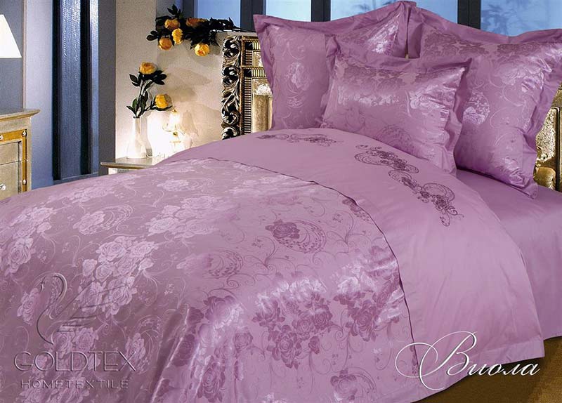 Постельное белье жаккард DeLuxe "Виола" с вышивкой – купить за 9480 руб ...