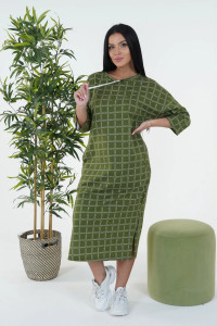 Платье женское "Фрида" кулирка (последний размер) трава 48,56