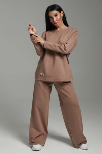 Костюм двойка женский "Линда" футер 2-х нитка (р-ры: 48-58) кофе