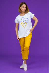 Костюм двойка женский 874 кулирка с лайкрой пенье+футер с лайкрой 2-х нитка (р-ры: 46-58) горчица